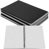 Resurhang 6 Pack B5 Graph Paper Spiral Notebooks 7.3inch x 10inch Grid Notebooks 160 Pages 4 Squares Per Inch Graphing Paper Quad Rule