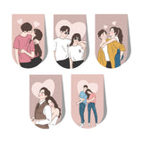 woopme Love Couple Theme Printed Magnetic Bookmark Kids Boys Girls Note Books Lovers Readers Gift Magnetic Page Clips Folding 5