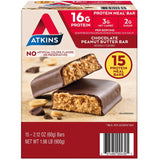 Atkins Chocolate Peanut Butter Meal Bars, High Fiber, 16g of Protein (15 Count)