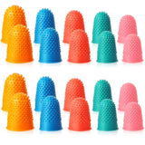 SATINIOR 20 Pieces Rubber Fingers Tip Fingers Covers Rubbe Finger Money Counting Collating Writing Sorting Protectors Hot Glue W