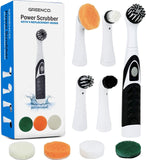 Greenco Electric Scrub Brush with 4 Replaceable Brush Attachment Heads, Electric Cleaning Brush Scrubber, Spin Scrubber, Bathroo