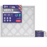 BNX TruFilter 20x22x1 Air Filter MERV 8 (4-Pack) - MADE IN USA - Dust & Pet Defense Electrostatic Pleated Air Conditioner HVAC A