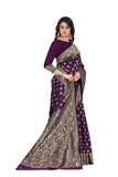 Sugathari Womens Banarasi Saree Pure Kanjivaram Silk Saree Soft New Ladies 2023 Design Wear Pattu Sarees Latest Cotton Party Sari Collections With Blouse Piece For Wedding Sadi (Pari S-1 Purple)