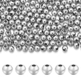 Chuyau 300pcs 3mm Platinum Filled Spacer Beads for Jewelry Making Seamless Smooth Metal Brass Beads for DIY Bracelets Necklace E