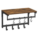 VASAGLE Laundry Room Shelf Wall Mounted, Coat Rack Shelf, with 8 Removable Hooks, for Entryway, Living Room, Kitchen, Bedroom, 1