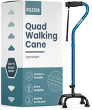 PELEGON Quad Cane (300 lb) - Adjustable Walking Cane with A Large 4 Pronged Base for Extra Balance & Stability, Walking Canes fo