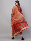 Gosriki Women'S Cotton Blend Staright Printed Kurta With Pant & Dupatta (Gaytri Red-Nw-Gs_L_Red_Large),Red,,B0C9X5PT2Y