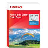 HARtwii 110 Sheets Thick Double Side Glossy Photo Paper 8.5x11 Inches 69lbs for Inkjet Printers and Dye Ink 260Gsm Suitable for