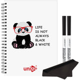 Unigo Rewritable, Erasable & Reusable A5 Notebook with 2 Marker & 1 Cleaning Cloth, 21cm x 14.8cm, 40 Unruled Pages