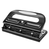 Amazon Basics 3 Hole Punch with Easy-Clean Tray, 30 Sheet Capacity, Black, 6-Pack