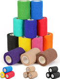 AZEN 12 Pack Self Adhesive Bandage Wrap, 3 X 5 Yards Elastic Cohesive Bandage Wrap, Vet Wrap, Ankle Tape, Tattoo Grip Tape Wrap,