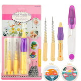 Punch Needle Embroidery Set With 3 Sizes Needle Pen Kit, Thread Cutter Cap Tool For Diy Craft, Sewing, Knitting, Embroidery Need
