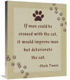 Mark Twain: Cross Man And Cat-Canvas Art-22X28