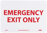 NMC M34R EMERGENCY EXIT ONLY Sign 10 in. x 7 in. Rigid Plastic Exit Sign with Red Text on White Base