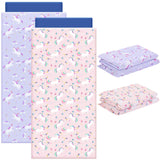 CroBlissful 2 Pcs Unicorn Nap Mat Cover for Girls Boys Sewn in Flap Design Pink Purple Pastel Sleeping Kids Nap Mat Covers Soft