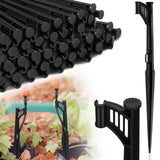 GlikCeil 50 Pcs 12.8 Irrigation Drip Support Stakes 1/4 Inch Tubing Hose Holder Adjustable Riser Drip Lines Ground Stakes for Mi