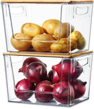 Pantry Organizers Storage, 2 Set Stackable Kitchen Counter Organizers for Onion, Potato, Fruit, Produce, Vegetable