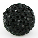 RUBYCA Pave Czech Crystal Disco Ball Clay Beads fit Shamballa Jewelry (20pcs, 12mm, JB Black)