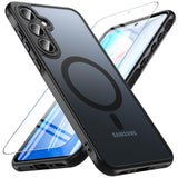 Cum2giff Magnetic for Samsung Galaxy A35 5G Case with Tempered Glass Screen Protector, Compatible with MagSafe, Shockproof Prote