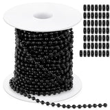 Yaocom 50ft 4.5mm Ball Beaded Chain with 50 Connectors for Roller Shade &Vertical Window Blinds, Dog Tag Chain, Jewelry Making/C