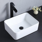 SHACO Vessel Sink Rectangle 16 X 12 White Bathroom Vessel Sink Modern Porcelain Lavatory Small Above Counter Ceramic Art Basin V