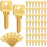 MorningRo 50 Pcs Do Not Duplicate Key Blanks Metal Key Replacements House Key Blank Door Lock Replacement Parts(Gold,Kw1)