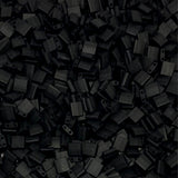Miyuki Tila Beads - 2 Hole Square Beads, 5x5x1.9 mm, 5 Grams Glass Beads Matte Black (TL401F)