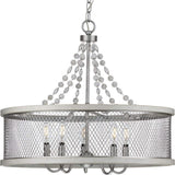 Progress Lighting Austelle Collection 5-Light Farmhouse Chandelier Light Galvanized