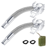 BBTO 2 Pcs Flexible Jerry Can Spout Stainless Steel Long Nose Spout Replacement Compatible with Wavian Jerry Can