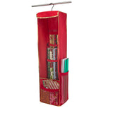 Simplify Hanging Holiday Gift Wrap Organizer | Dimensions: 11x 9.9x 40.2 | Holds Both Small and Large Rolls | Two Compartment