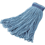 Rubbermaid Commercial Products Universal Headband Blend Mop, Blue, Looped Ends to Reduce Fraying, Heavy Duty Industrial Wet Mop