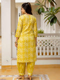 Gosriki Women'S Rayon Blend Straight Printed Kurta With Patiala & Dupatta (Sahima Yellow-Gs_M_Yellow_Medium),Yellow,,B0D4J778VK