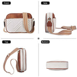 Adisa Women'S Girls Color Block Cross Body Sling Bag With Printed Belt (Sl5150-Whi),White,,B0DXR4RQR7