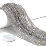 AD Beads Natural Gemstone Diamond-Cut Micro-Faceted Round Tiny 4mm Small Round for DIY Necklace Jewelry Making Beads (Labradorit