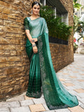 Satrani Womens Pure Georgette Saree (3430S279N_Dark Light Green)