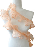 PEPPERLONELY 1 Yard 3 Inch Wide Chiffon Lace Mesh Gauze Ruffles Lace Trim for Wedding Decoration Gift Wrapping Tutu Skirts - Pea