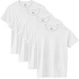 Fruit of the Loom mens Premium Tagfree Cotton Undershirts (Regular and Big & Tall) Undershirt, Regular Crew 4 Pack White, XL