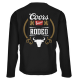 Coors Banquet Beer Rodeo Bull Double Sided Long Sleeve T-Shirt - Black