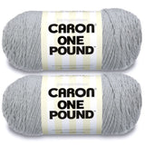 Caron One Pound Soft Graymix Yarn - 2 Pack of 454g/16oz - Acrylic - 4 Medium (Worsted) - 812 Yards - Knitting/Crochet