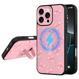 Fiyart Designed for iPhone 16 Pro Max Case with Strap Kickstand Cute Bowknot for Women Girls Slim Fit Ribbon Bows Pattern Wrist