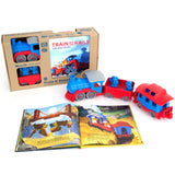 Green Toys Train & Storybook Set - Pretend Play, Motor Skills, Reading, Kids Toy Vehicle Gift Set. No BPA, phthalates, PVC. Dish