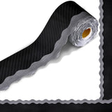 Outus 68 Feet Farmhouse Black with Gray Bulletin Board Borders Classroom Decor Black Scalloped Rolled Border Paper for Workplace