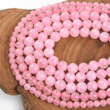 PLTbeads Gorgeous Pink Rose Quartz Natural Gemstone Loose Beads 8mm Smooth Round Approxi 15 inch DIY Bracelet Necklace for Jewel