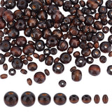 PH PandaHall 480pcs Wooden Spacer Beads 4 Style Wooden Hair Beads Coconut Brown Wood Macrame Beads Natural Painted Wood Beads fo