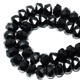 DIQIO 10mm Sparkle Rondelle Crystal Beads for Jewelry Making - Spacer Faceted Beads for Bracelets(57-60pcs, Black)