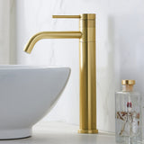 Hotis Gold Vessel Sink Faucet, 360 Swivel Brushed Gold Vessel Faucet, Single Handle Tall Body Farmhouse Vessel Faucet, Bathroom