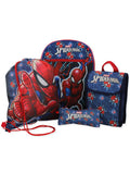 Marvel SpiderMan Boys 16 Backpack 5 piece School Set (One Size, Blue/Red)