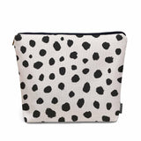 Kalygon Makeup Bag For Purse Polka Dot, Irregular Polka Dots Spots Black Cosmetic Bags For Women With Zipper Travel Toiletry Pou