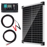 Solar Panel Kit 25W 12V Monocrystalline Battery Maintainer with10A Solar Charge Controller and Extension Cable with Battery Clip