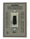 Leviton N1303DS 30 Amp, 600 Volt, Toggle ThreePole AC Motor Starter, Suitable as Motor Disconnect, In Type 1 Metal Enclosure,
